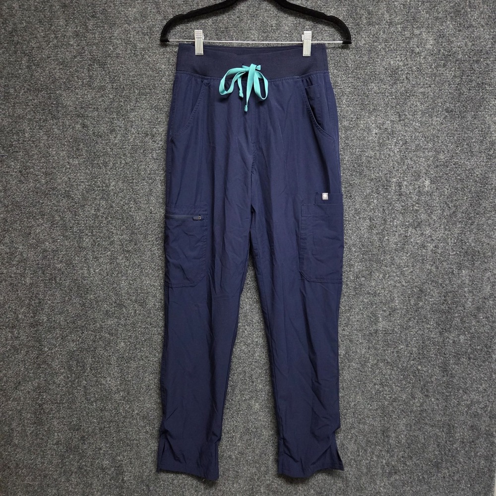Figs Yola High Waisted FREEx Lined Skinny Scrub Pants Womens XS Blue PO 3907